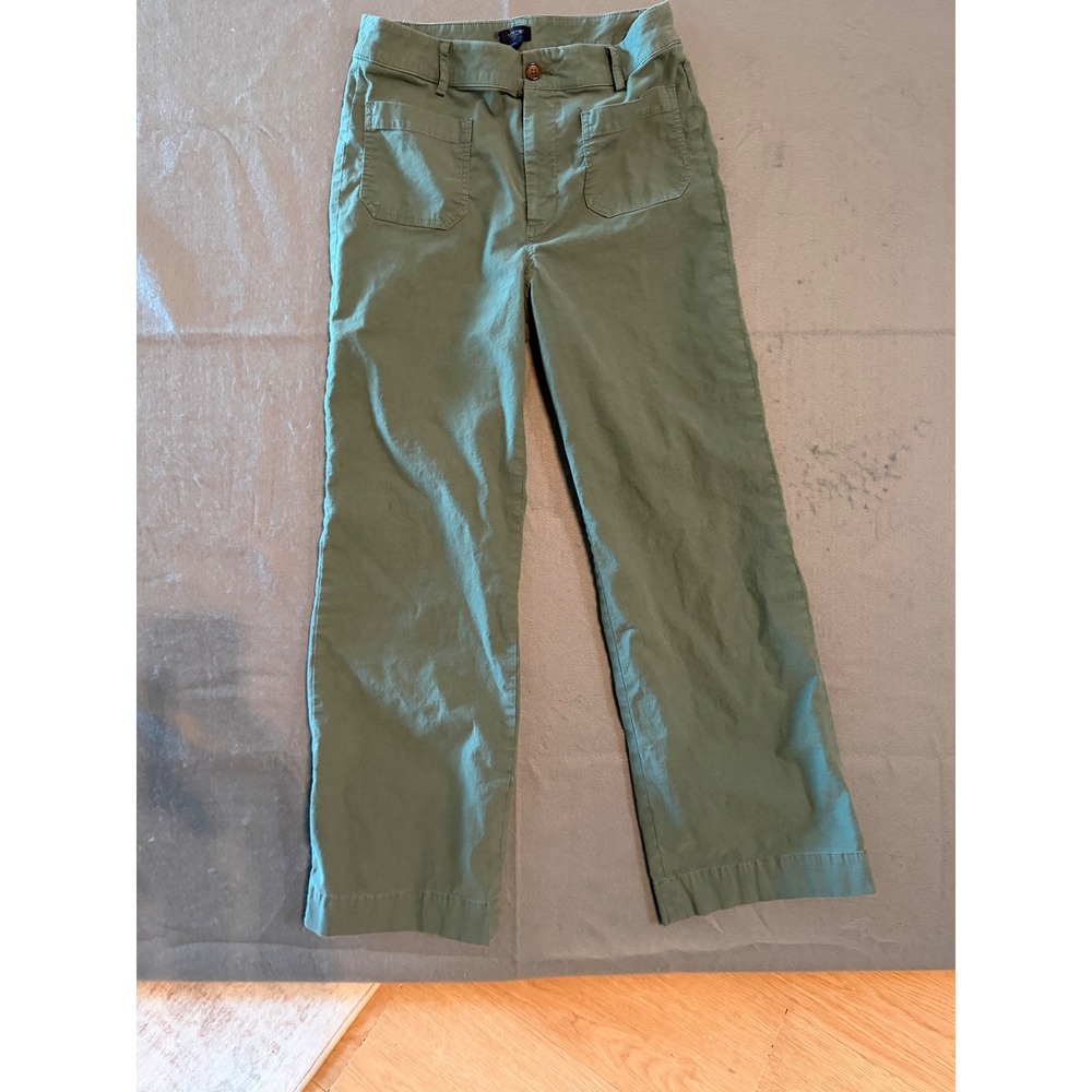 J.Crew Re-imagined Green Cotton Linen Patch Pocket Chino Pants Size 28